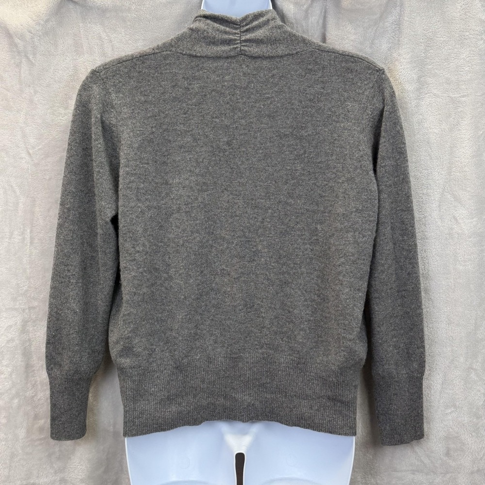 Neiman Marcus Sweater Womens XL Gray 100% Cashmere Wrap V Neck Pullover Knit - Picture 2 of 7